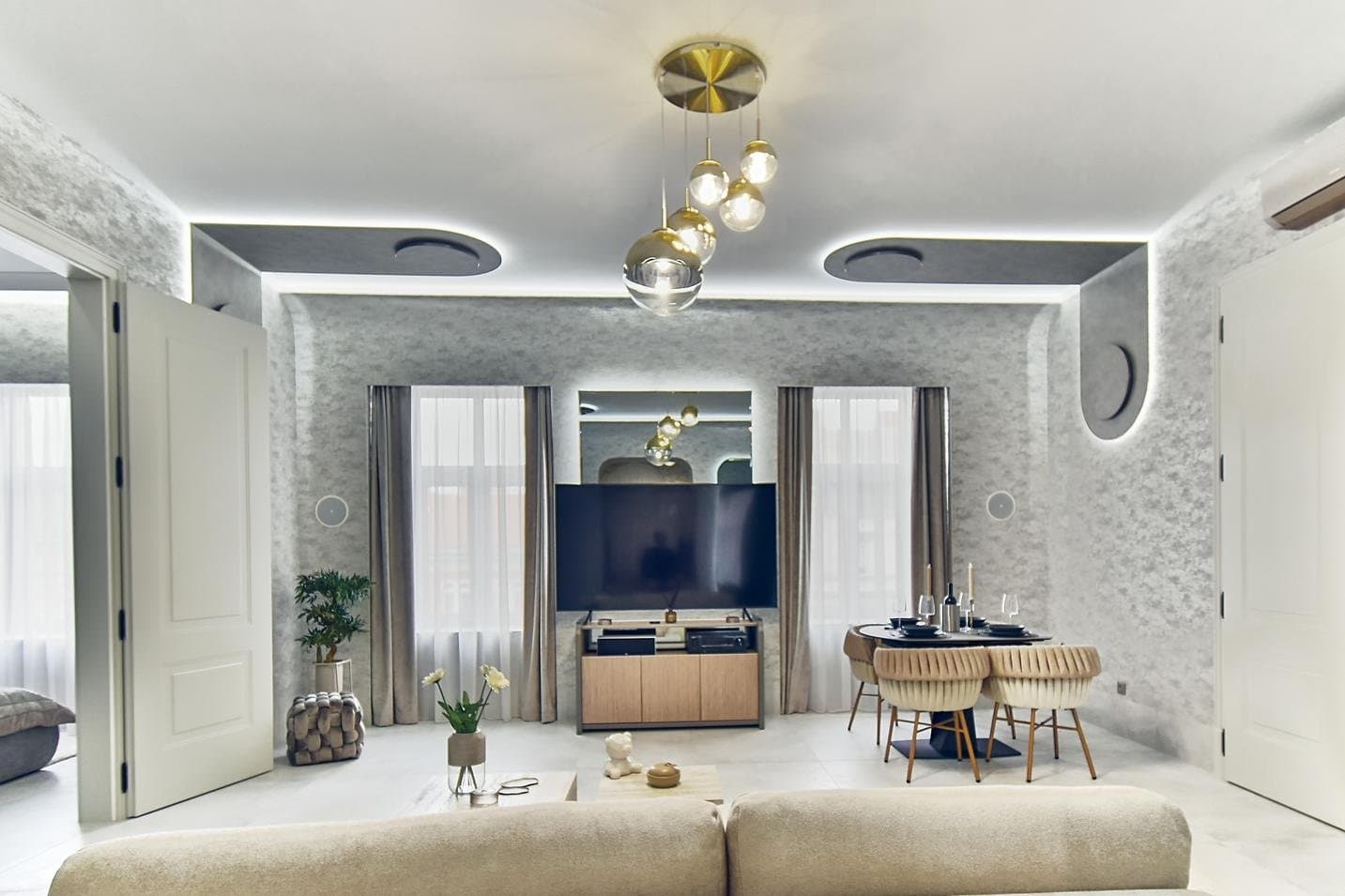 Master bedroom with built-in furniture
