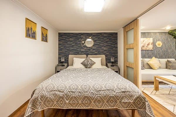 Master bedroom with queen-size bed