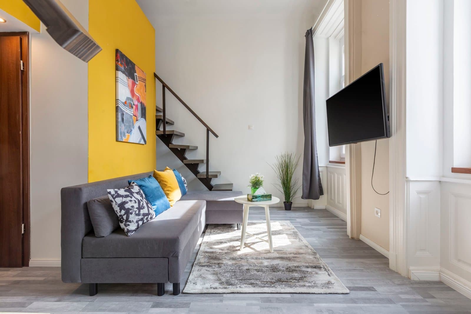 Living room — Studio Gallery Apartment for Rent – Budapest 7th District
