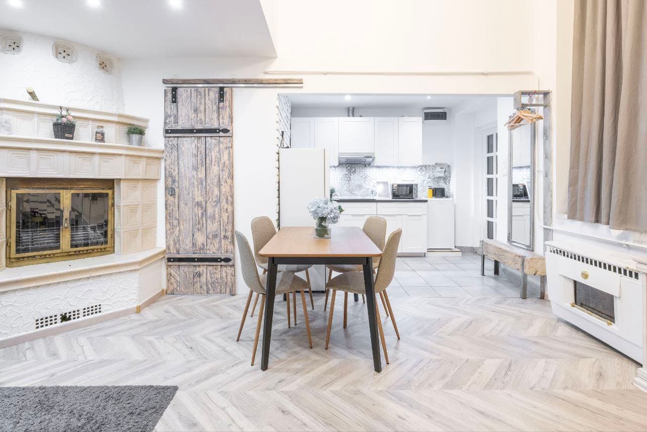 Balcony or window view — Stylish Gallery Apartment for Rent in Budapest 7th District