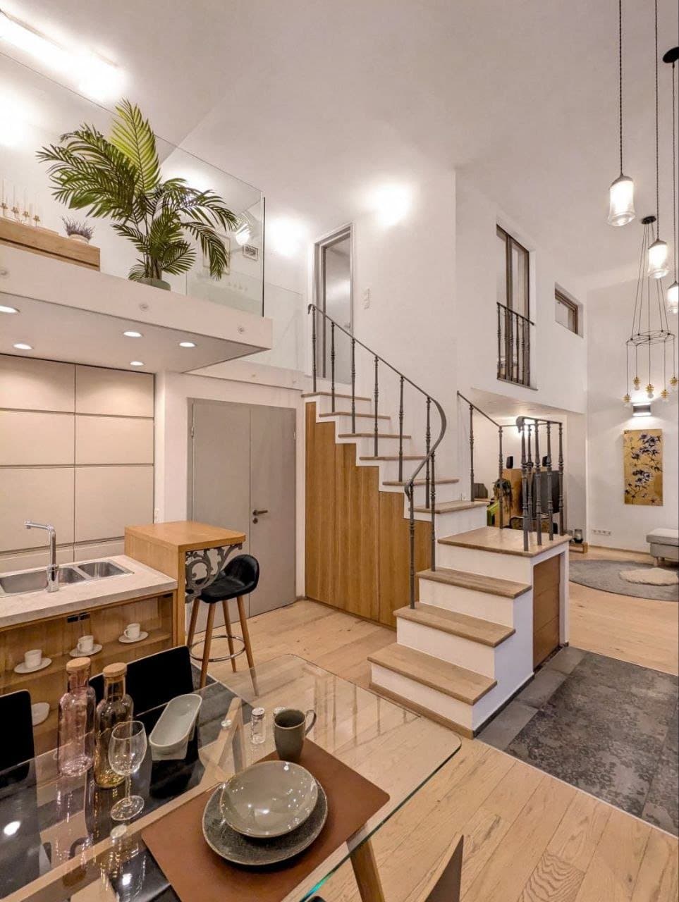 Kitchen — Luxury Apartment Budapest 6th District – Renovated 1-Bedroom Gallery Flat with All-Inclusive Rent